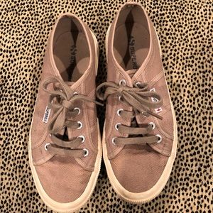 Superga tan canvas sneakers